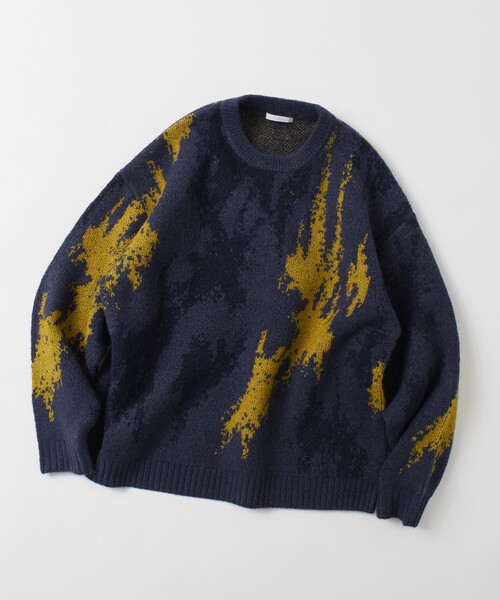 Firsthand(ファーストハンド)の「Firsthand/ファーストハンド 総柄 ダブルジャガード ニット クルーネック プルオーバー / リラックスフィット(ニット/セーター・メンズ・ブラック/キャメル/ネイビー・MEDIUM/LARGE)」の21枚目の写真