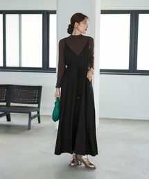 STYLE DELI | ジョーゼット生地キャミ型フレアジャンパースカート(ワンピース)