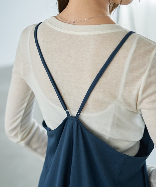 STYLE DELI（スタイルデリ）の「ジョーゼット生地キャミ型フレアジャンパースカート（ワンピース・レディース・ブラック/コバルトブルー・01/02）」の16枚目の写真