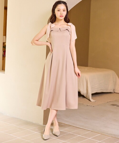 Feroux(フェルゥ)の「シアーリボンショルダー ジャンパースカート(ワンピース・レディース・ピンク系/グレー系・SMALL/MEDIUM)」の10枚目の写真