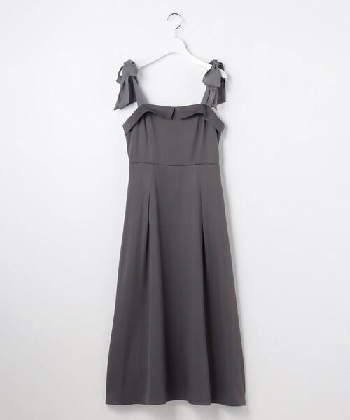 Feroux(フェルゥ)の「シアーリボンショルダー ジャンパースカート(ワンピース・レディース・ピンク系/グレー系・SMALL/MEDIUM)」の3枚目の写真