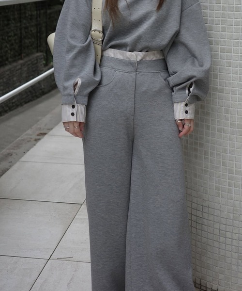 WILLFULLY(ウィルフリー)の「woven layered ponte tops(Tシャツ/カットソー・レディース・チャコール/グレー/ブラック・FREE)」の11枚目の写真