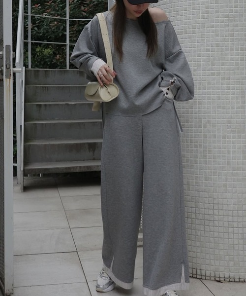 WILLFULLY(ウィルフリー)の「woven layered ponte tops(Tシャツ/カットソー・レディース・チャコール/グレー/ブラック・FREE)」の12枚目の写真