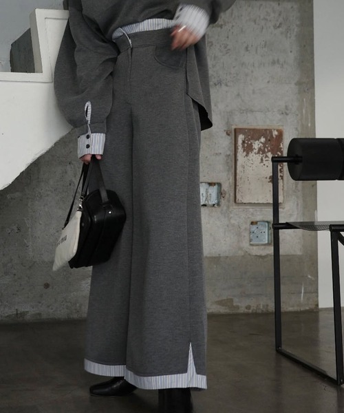 WILLFULLY(ウィルフリー)の「woven layered ponte tops(Tシャツ/カットソー・レディース・チャコール/グレー/ブラック・FREE)」の21枚目の写真