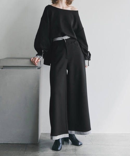 WILLFULLY(ウィルフリー)の「woven layered ponte tops(Tシャツ/カットソー・レディース・チャコール/グレー/ブラック・FREE)」の22枚目の写真