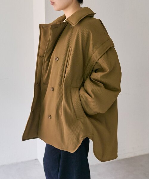 ear PAPILLONNER（イアパピヨネ）の「西川リサイクルダウンミドル丈【SUM1 STYLE(スミスタイル)】（その他アウター・レディース・ブラック/ピンク/キャメル・FREE）」の3枚目の写真