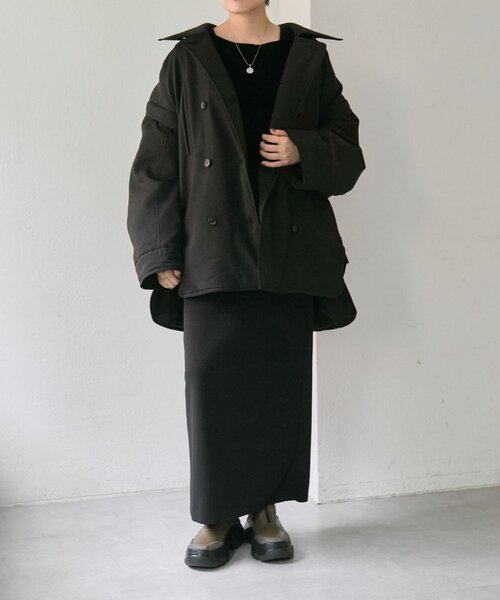 ear PAPILLONNER（イアパピヨネ）の「西川リサイクルダウンミドル丈【SUM1 STYLE(スミスタイル)】（その他アウター・レディース・ブラック/ピンク/キャメル・FREE）」の4枚目の写真