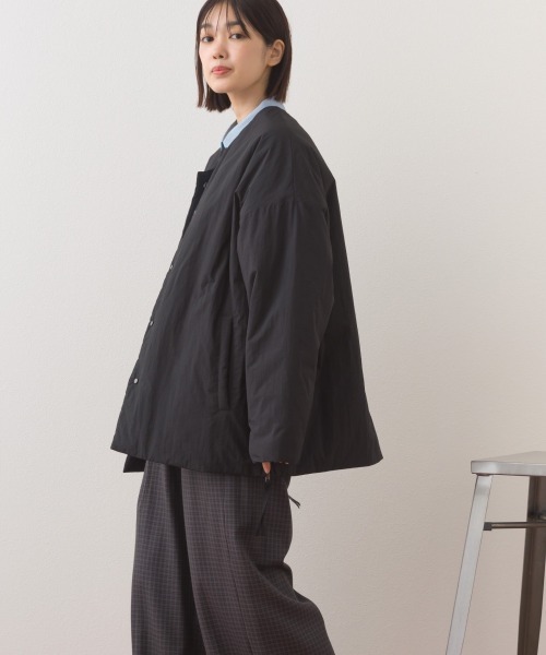 OMNES（オムネス）の「中綿ダウンステッチレスサイドZIPハーフコート（ダウンジャケット/コート・レディース・ネイビー/ベージュ/カーキ/ブラック・FREE）」の15枚目の写真