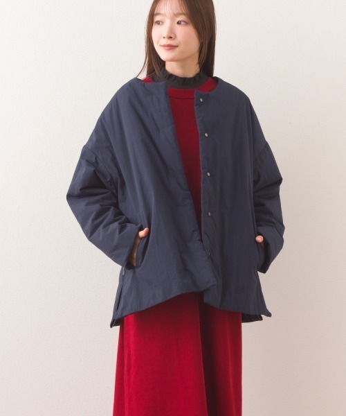 OMNES（オムネス）の「中綿ダウンステッチレスサイドZIPハーフコート（ダウンジャケット/コート・レディース・ネイビー/ベージュ/カーキ/ブラック・FREE）」の20枚目の写真