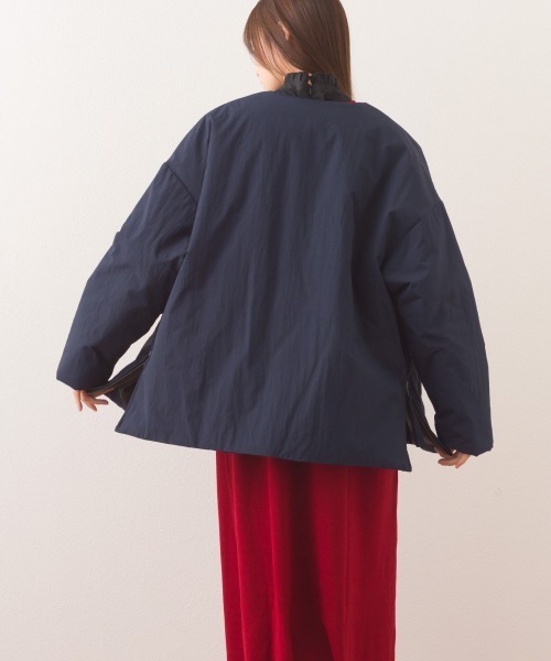 OMNES（オムネス）の「中綿ダウンステッチレスサイドZIPハーフコート（ダウンジャケット/コート・レディース・ネイビー/ベージュ/カーキ/ブラック・FREE）」の22枚目の写真