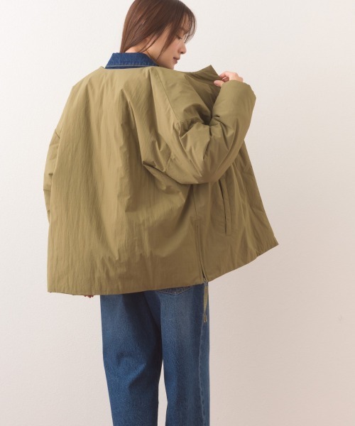 OMNES（オムネス）の「中綿ダウンステッチレスサイドZIPハーフコート（ダウンジャケット/コート・レディース・ネイビー/ベージュ/カーキ/ブラック・FREE）」の17枚目の写真