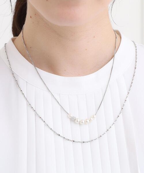 SHOO・LA・RUE（シューラルー）の「【セレモニー/2本セット】3WAYで楽しめる フェイクパール付きネックレス（ネックレス・レディース・ゴールド/ピンクゴールド/シルバー・00）」の15枚目の写真