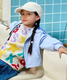 エンボスロゴダンボールショートジップパーカー