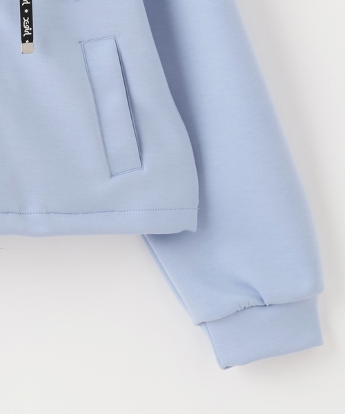 X-girl Stages（エックスガールステージス）の「エンボスロゴダンボールショートジップパーカー（パーカー・キッズ・ブラック/ライトブルー・120cm/110cm/130cm/100cm/140cm）」の12枚目の写真