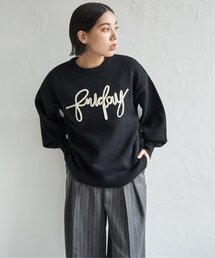 コード刺繍ロゴニット