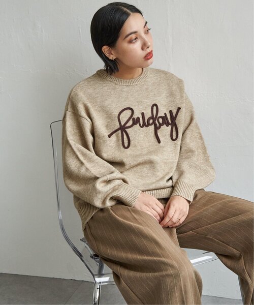 notch.(ノッチ)の「コード刺繍ロゴニット(ニット/セーター・レディース・グレー系その他/ブラック/ベージュ・M)」の4枚目の写真