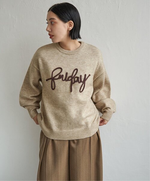 notch.(ノッチ)の「コード刺繍ロゴニット(ニット/セーター・レディース・グレー系その他/ブラック/ベージュ・M)」の5枚目の写真