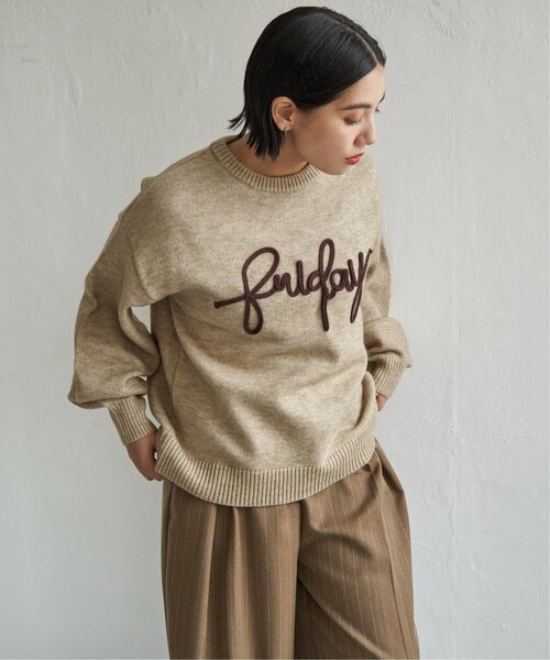 notch.(ノッチ)の「コード刺繍ロゴニット(ニット/セーター・レディース・グレー系その他/ブラック/ベージュ・M)」の6枚目の写真