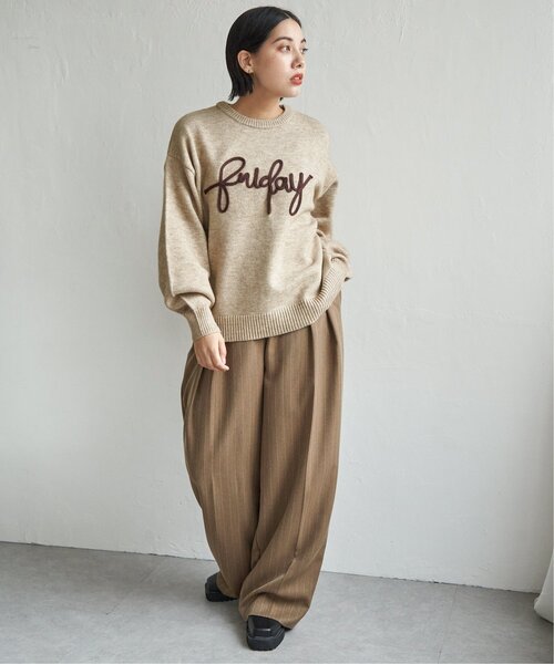notch.(ノッチ)の「コード刺繍ロゴニット(ニット/セーター・レディース・グレー系その他/ブラック/ベージュ・M)」の7枚目の写真