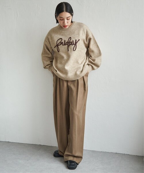 notch.(ノッチ)の「コード刺繍ロゴニット(ニット/セーター・レディース・グレー系その他/ブラック/ベージュ・M)」の8枚目の写真