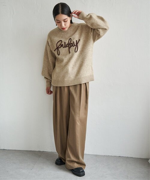 notch.(ノッチ)の「コード刺繍ロゴニット(ニット/セーター・レディース・グレー系その他/ブラック/ベージュ・M)」の9枚目の写真