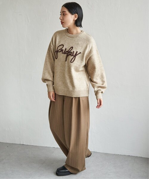 notch.(ノッチ)の「コード刺繍ロゴニット(ニット/セーター・レディース・グレー系その他/ブラック/ベージュ・M)」の10枚目の写真