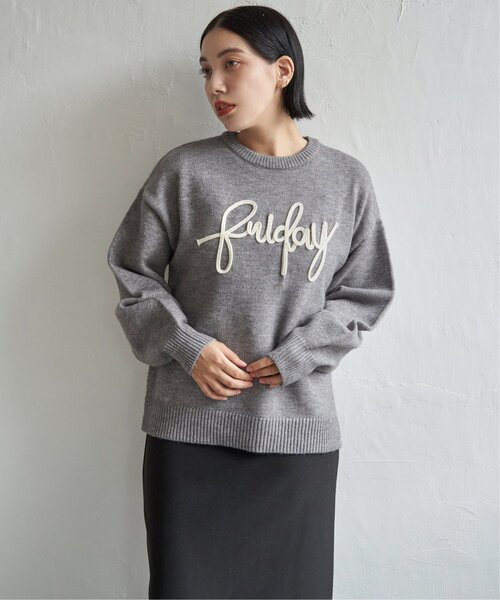 notch.(ノッチ)の「コード刺繍ロゴニット(ニット/セーター・レディース・グレー系その他/ブラック/ベージュ・M)」の11枚目の写真