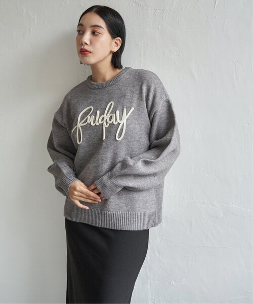 notch.(ノッチ)の「コード刺繍ロゴニット(ニット/セーター・レディース・グレー系その他/ブラック/ベージュ・M)」の12枚目の写真