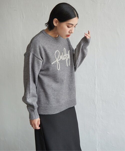 notch.(ノッチ)の「コード刺繍ロゴニット(ニット/セーター・レディース・グレー系その他/ブラック/ベージュ・M)」の13枚目の写真