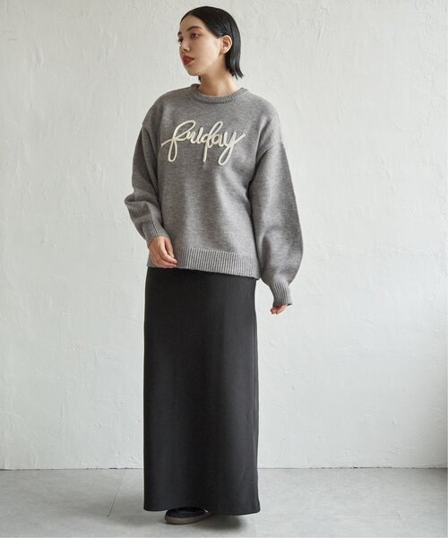 notch.(ノッチ)の「コード刺繍ロゴニット(ニット/セーター・レディース・グレー系その他/ブラック/ベージュ・M)」の14枚目の写真