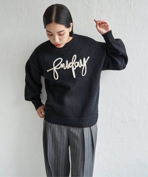 notch.(ノッチ)の「コード刺繍ロゴニット(ニット/セーター・レディース・グレー系その他/ブラック/ベージュ・M)」の19枚目の写真