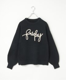 コード刺繍ロゴニット
