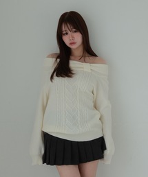 heart cable eterna knit tops/ハートケーブルエテルナニットトップス