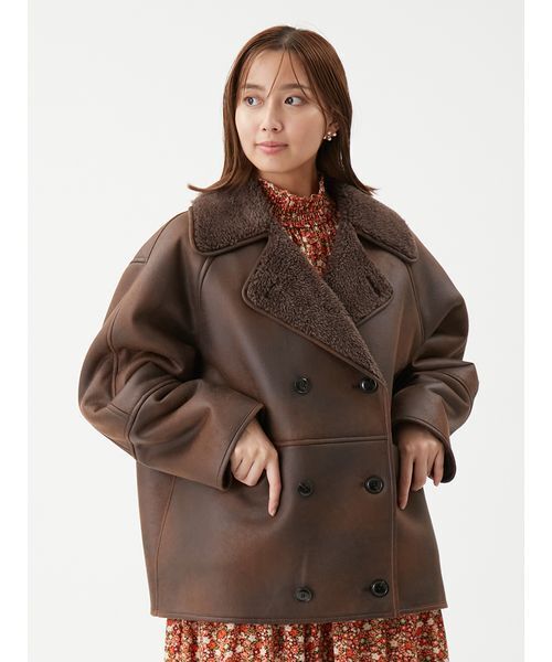 WE11DONE ウェルダン バックプリント 高級 ボアムートンジャケット 美品 WE11DONE ウェルダン バックプリント 高級 ボア ムートンジャケット