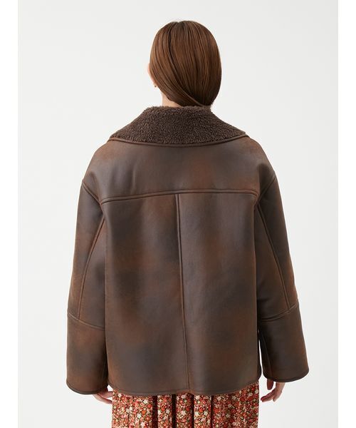 セール】フェイクレザームートンジャケット（ムートンコート）｜Mila