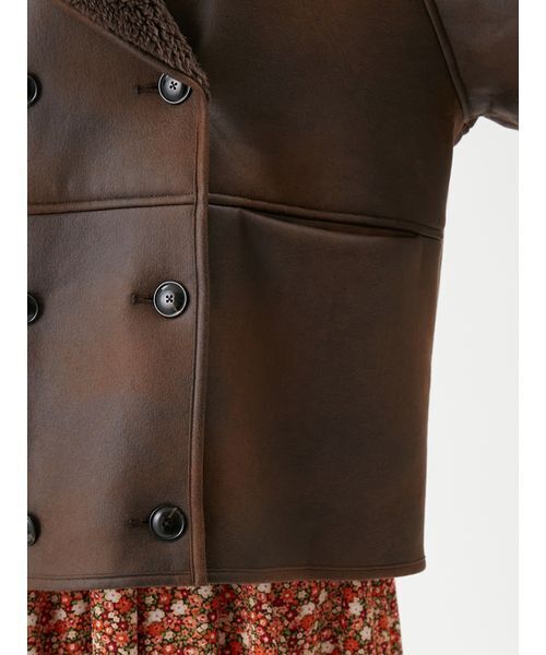 フェイクレザームートンジャケット（ムートンコート）｜Mila Owen