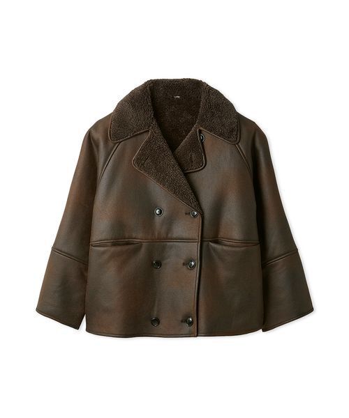 フェイクレザームートンジャケット（ムートンコート）｜Mila Owen