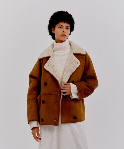 フェイクレザームートンジャケット（ムートンコート）｜Mila Owen