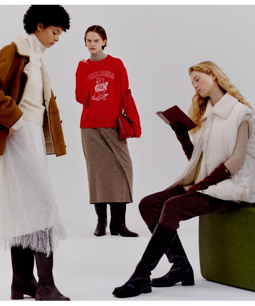 Mila Owen（ミラオーウェン）の「フェイクレザームートンジャケット（ムートンコート・レディース・キャメル/ブラウン/ブラック・0/1）」の4枚目の写真