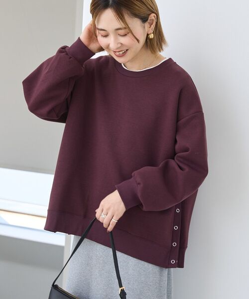 AMERICAN HOLIC（アメリカンホリック）の「サイドドットボタンポンチプルオーバー（スウェット・レディース・アイボリー/グレー系その他/ブラック/ボルドー・M/L）」の22枚目の写真