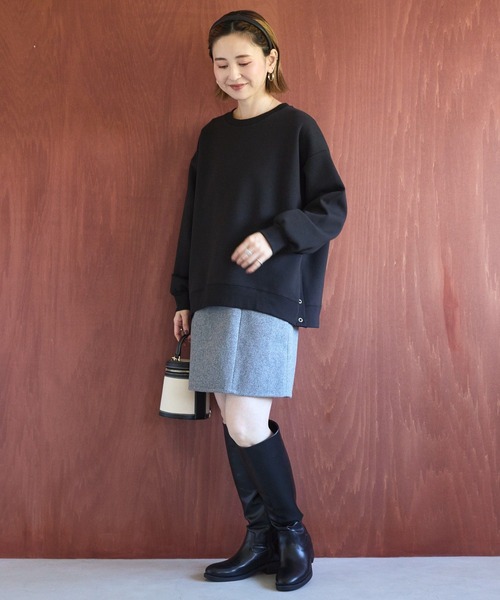 AMERICAN HOLIC（アメリカンホリック）の「サイドドットボタンポンチプルオーバー（スウェット・レディース・アイボリー/グレー系その他/ブラック/ボルドー・M/L）」の8枚目の写真