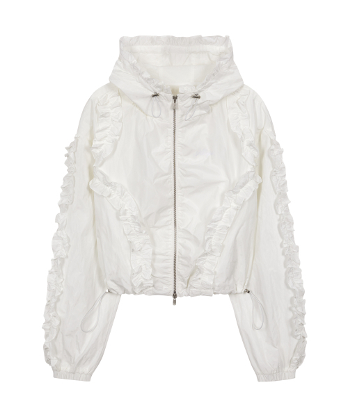 ILLIGO(イリゴ)の「フリルドットウィンドブレーカー ホワイト(ナイロンジャケット・レディース・その他・SMALL/MEDIUM)」の4枚目の写真