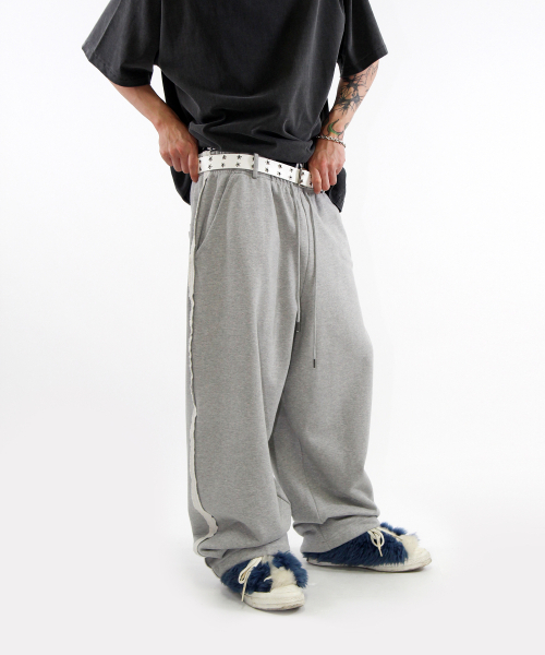 CRIGUN(クリガン)の「Wide Track Pants Max Over Fit MELANGE GREY(スウェットパンツ・レディース・グレー・MEDIUM/LARGE/X-LARGE)」の9枚目の写真