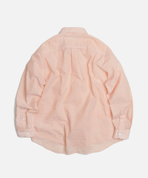 FRIZMWORKS（フリズムワークス）の「OG STRIPE SEERSUCKER SHIRT _ ORANGE（シャツ/ブラウス・メンズ・その他・SMALL/MEDIUM/LARGE/X-LARGE）」の2枚目の写真