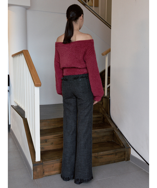 SINOON(シヌーン)の「FRINGE TWEED PANTS(その他パンツ・レディース・ブラック・MEDIUM/SMALL)」の3枚目の写真