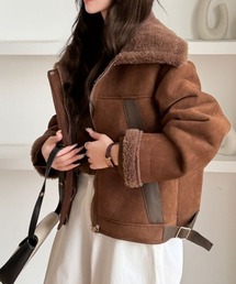 ABITOKYO | ボア襟ショート丈スエードジャケット(ブルゾン)