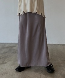 PAGEBOY | サテンナロースカート 【ウエストゴム・ストレスフリー】(スカート)