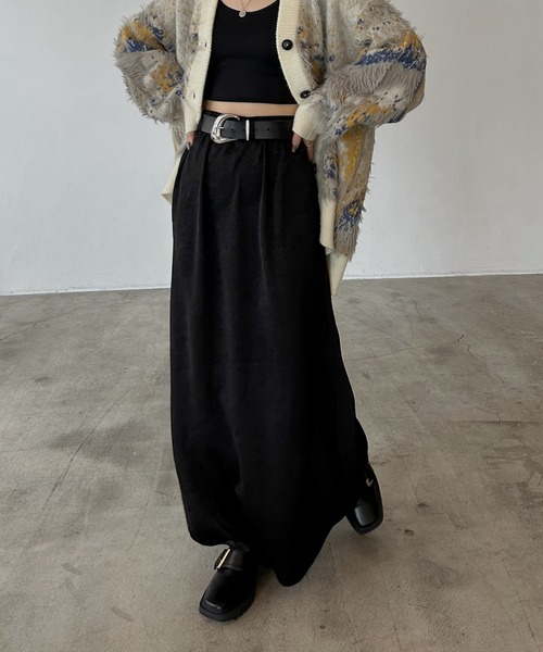 PAGEBOY（ページボーイ）の「サテンナロースカート 【ウエストゴム・ストレスフリー】（スカート・レディース・グレー/ブラック/ホワイト/レッド・FREE）」の19枚目の写真