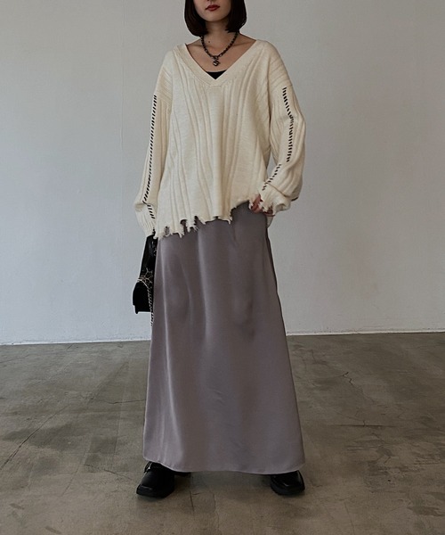 PAGEBOY（ページボーイ）の「サテンナロースカート 【ウエストゴム・ストレスフリー】（スカート・レディース・グレー/ブラック/ホワイト/レッド・FREE）」の20枚目の写真