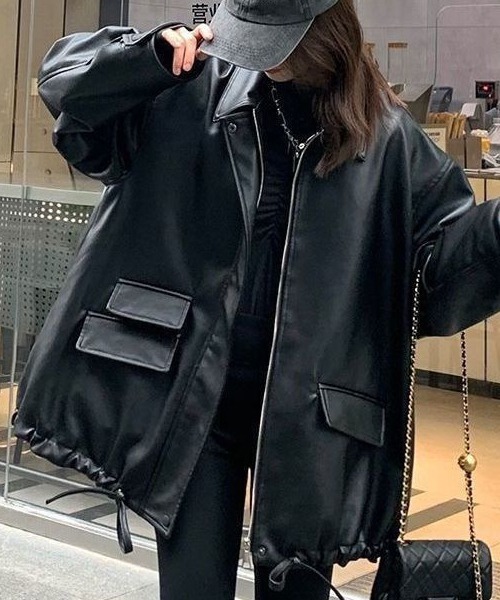 &soiree(アンドソワレ)の「アーバンルーズレザージャケット(ライダースジャケット・レディース・ブラック・MEDIUM/LARGE/X-LARGE)」の1枚目の写真